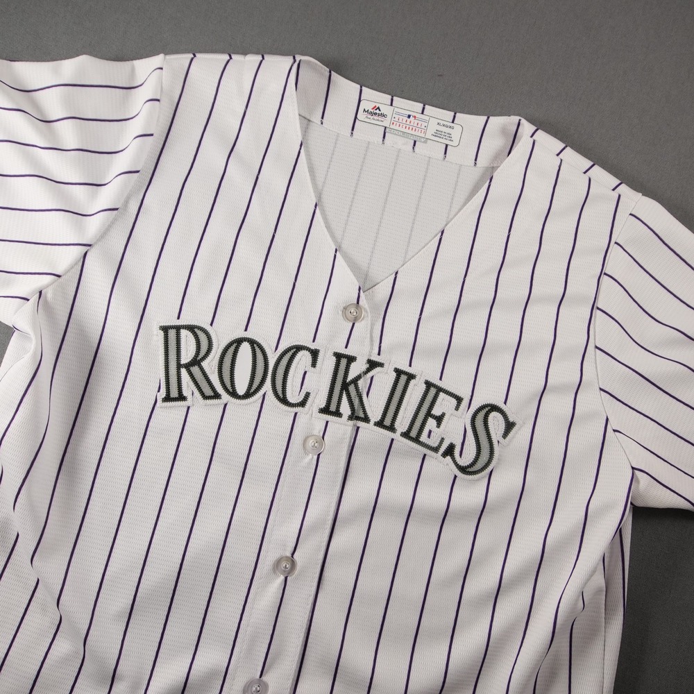 Colorado Rockies Women Pinstripe Majestic Cool Base Jersey XL MLB